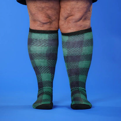 Green Plaid EasyStretch™ Socks