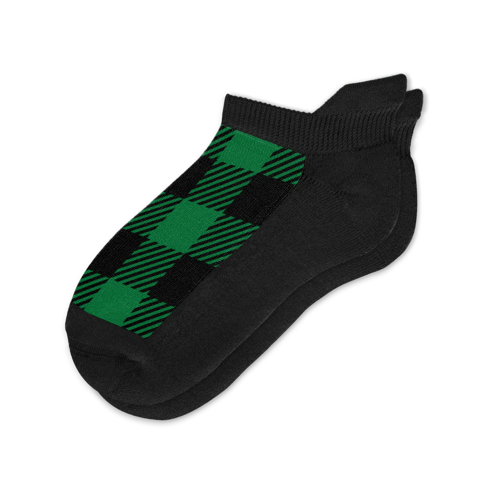 Green Plaid Ankle Compression Socks